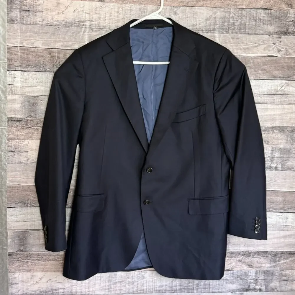 SuitSupply Wool Sport Coat Blazer Mens 46R Navy Blue 2 Button Business Classic